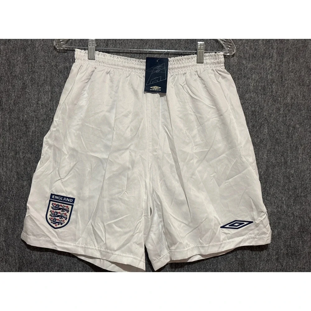 Umbro England National Team Soccer Shorts Mens Large White 2007 Official NWT